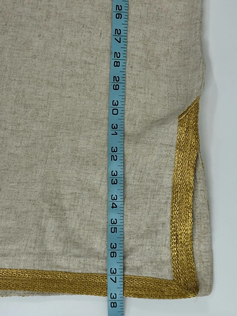 Coldwater Creek Cream Tunic with V Neck Gold Trim Accents Linen Blend Size L - Picture 10 of 13